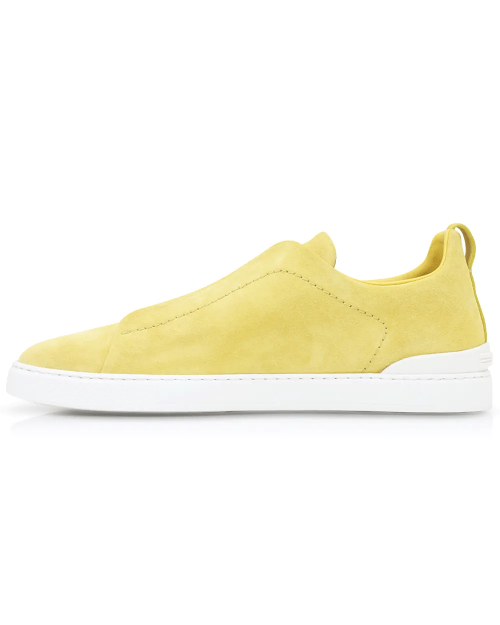 Suede Triple Stitch Sneaker in Yellow