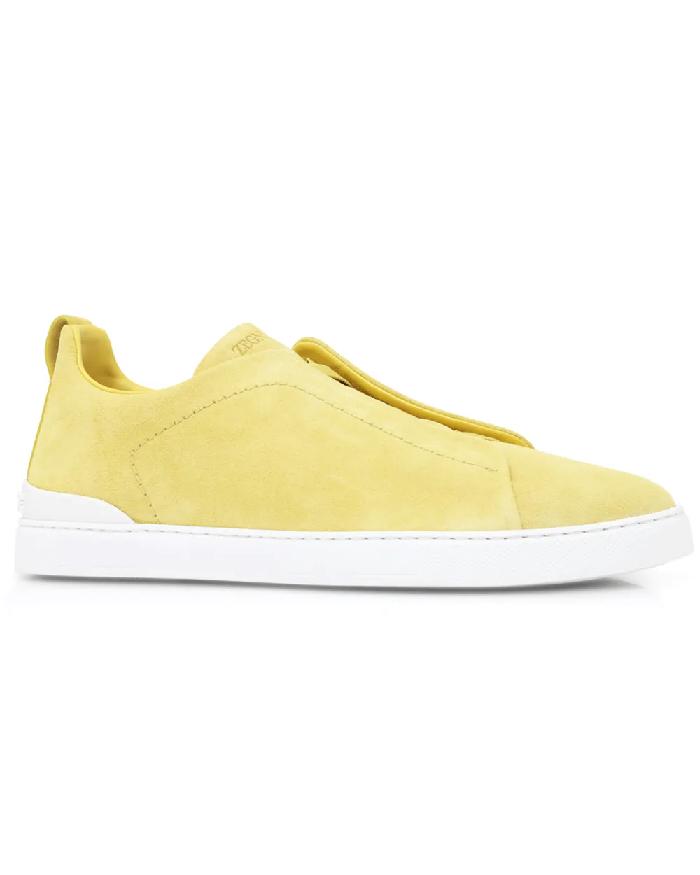 Suede Triple Stitch Sneaker in Yellow