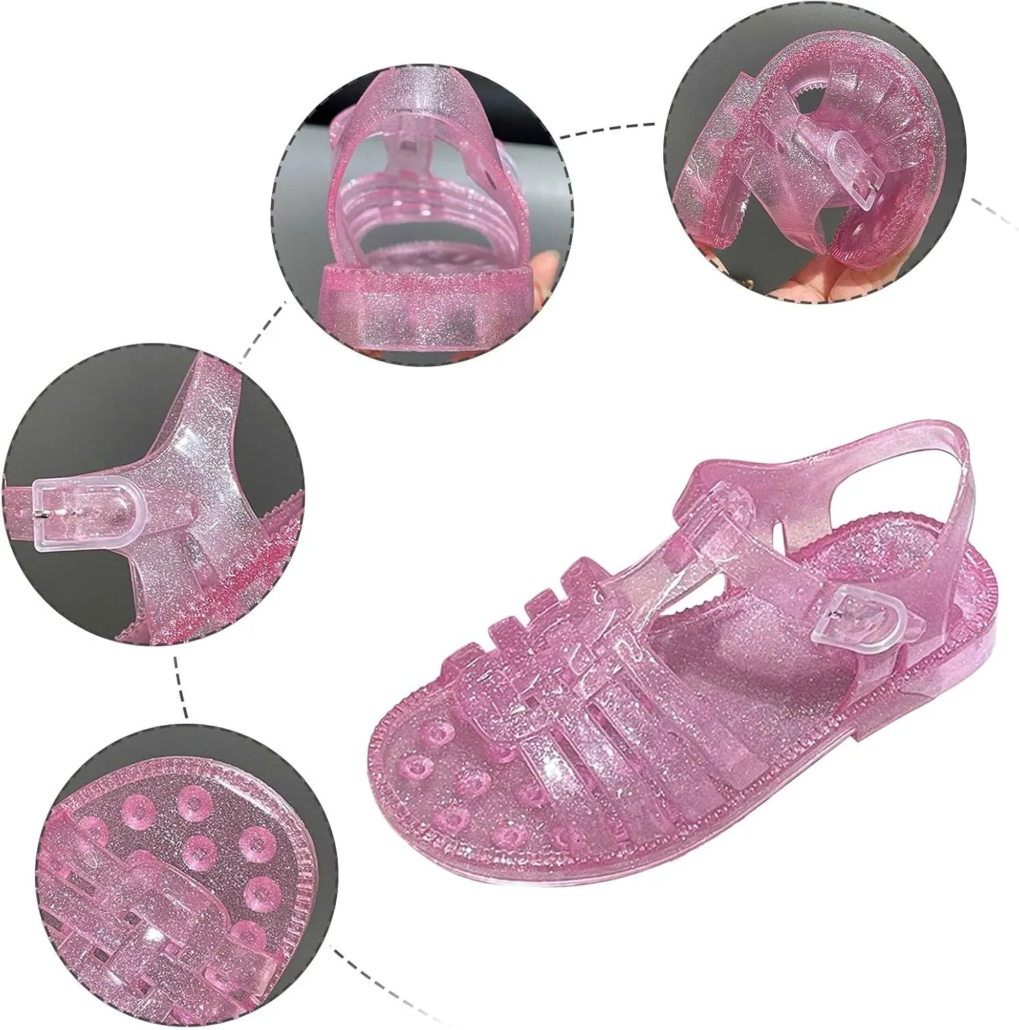Summer Dress Shoes for Kid/Big Kid Summer Girls Sandals Jelly Cloth Flower Fashion Children Open Toe Beach Shoes