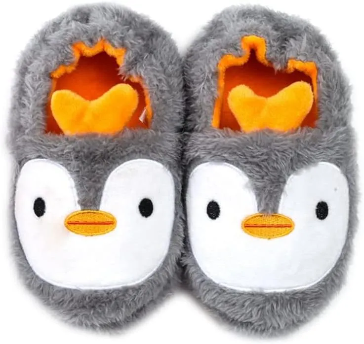 Toddler Boys' Penguin Slipper Grey US 5-6