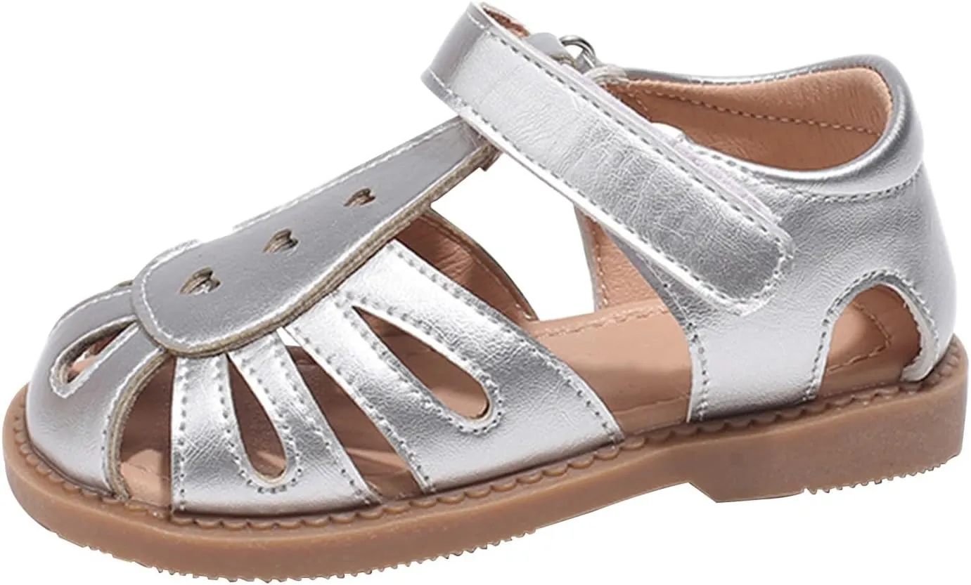 Toddler Girl Mary Jane Dress Shoes School Uniform Shoes Hollow Closed Toe Comfortable Breathable Soft Sole Sandals