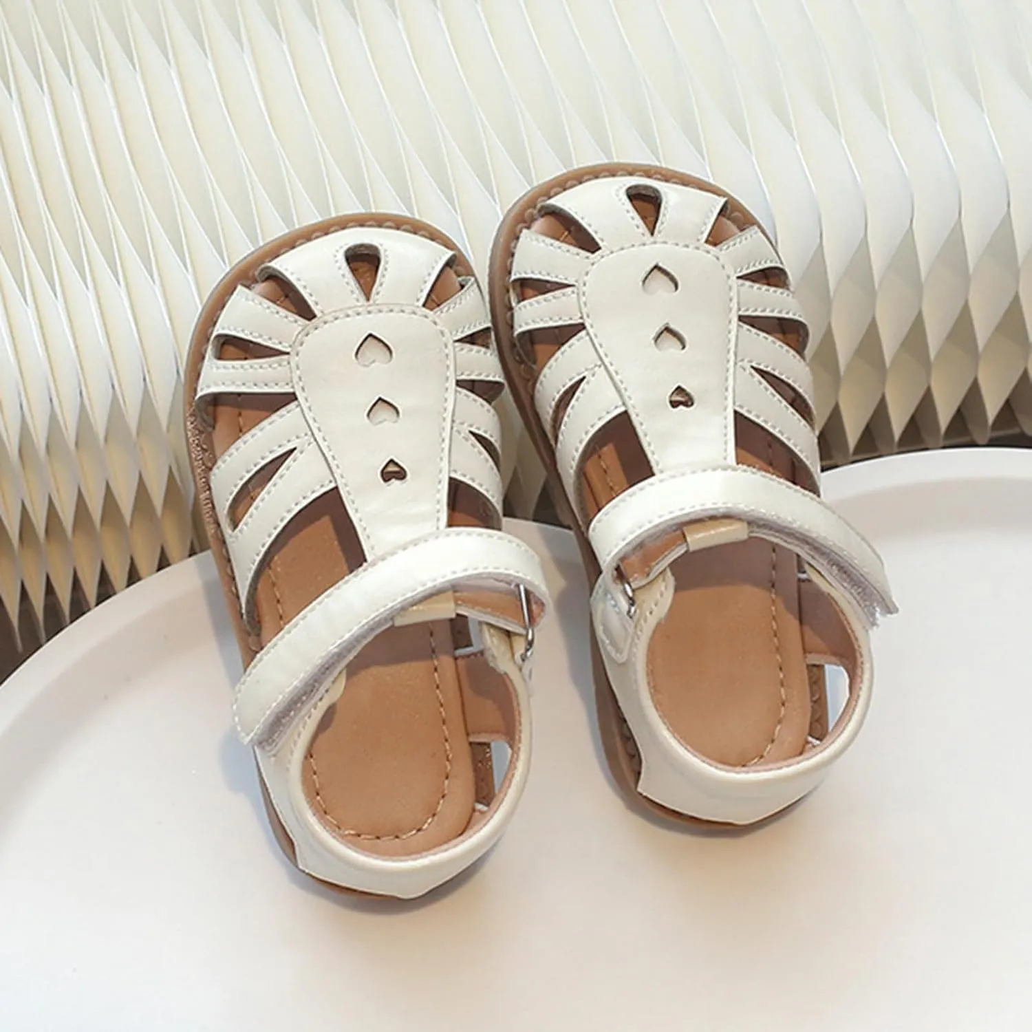 Toddler Girl Mary Jane Dress Shoes School Uniform Shoes Hollow Closed Toe Comfortable Breathable Soft Sole Sandals