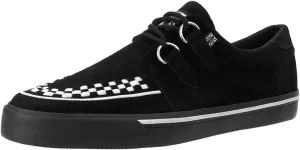 TUK Black/White Suede Creeper Sneaker Shoes for Women and Men, D Ring Lace Up Shoes | US Women 14 / Men 12
