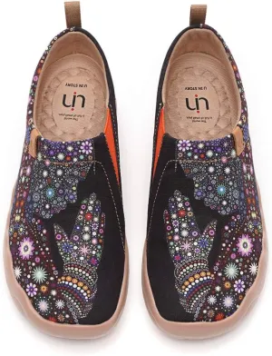 UIN Men's Walking Travel Shoes Slip On Canvas Casual Loafers Lightweight Comfort Art Painted Fashion Sneaker Pray for Goodness (12.5)