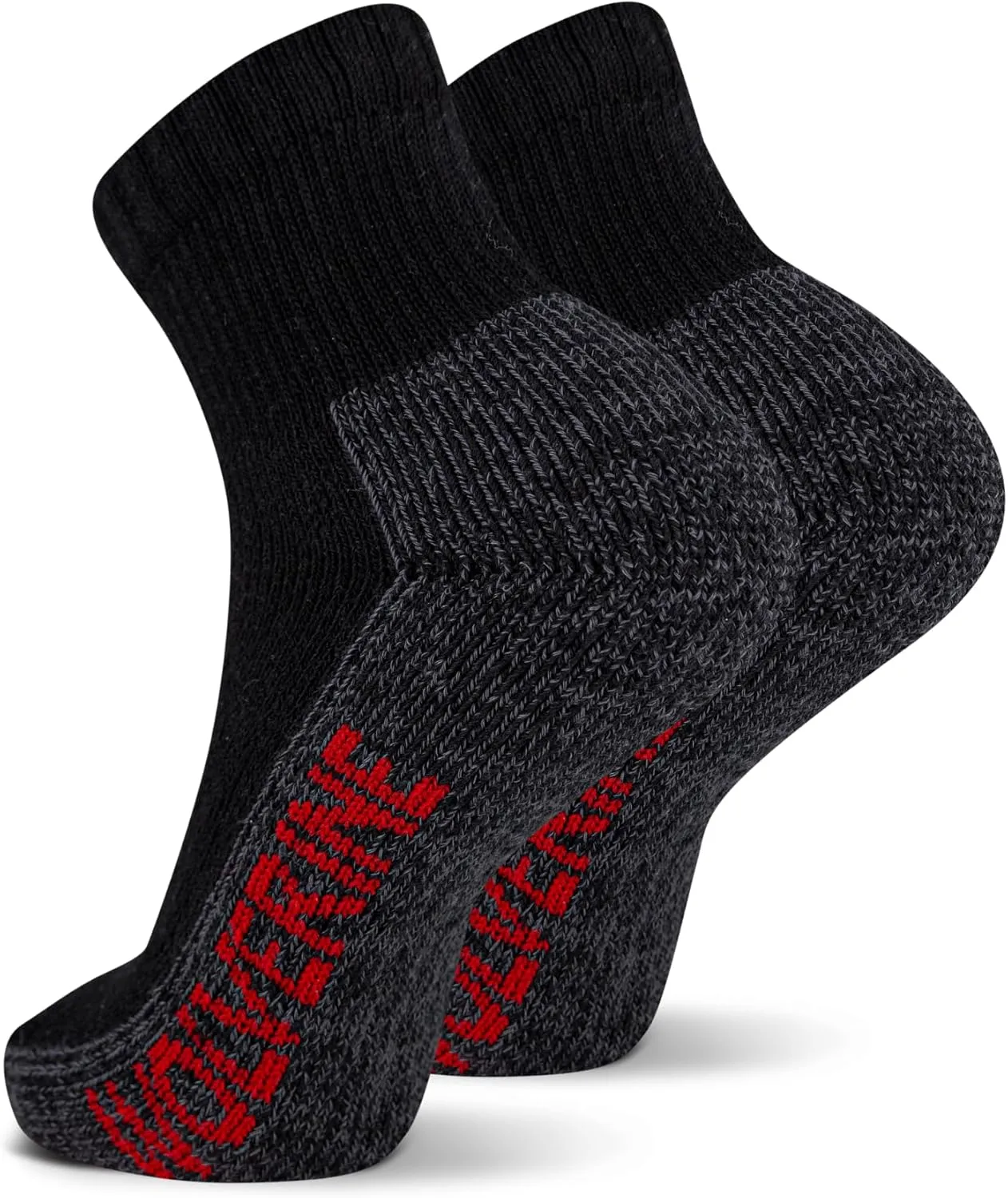 Wolverine Men's Steel Toe Cotton Work Boot Ankle Socks with Durable Cushioning (2 Pairs)