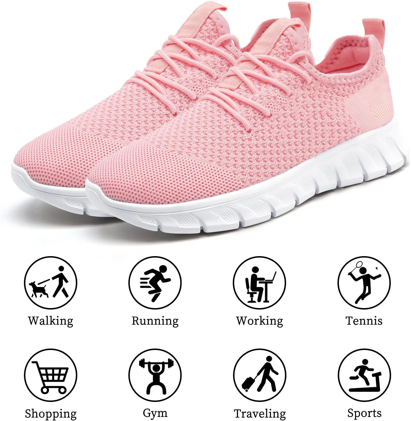 Women Running Shoes Tennis Walking Gym Fashion Sneakers Workout Atheltic Slip On Lightweight Breathable Sport Shoe