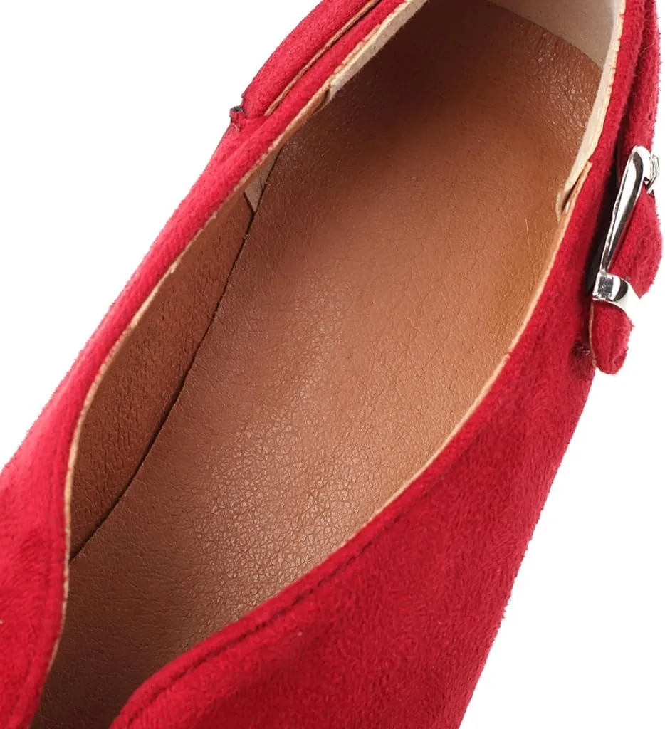 Women's Casual Slip On Loafers Flats Vintage Round Toe Comfort Vegan Suede Girls Dress Oxford Shoes