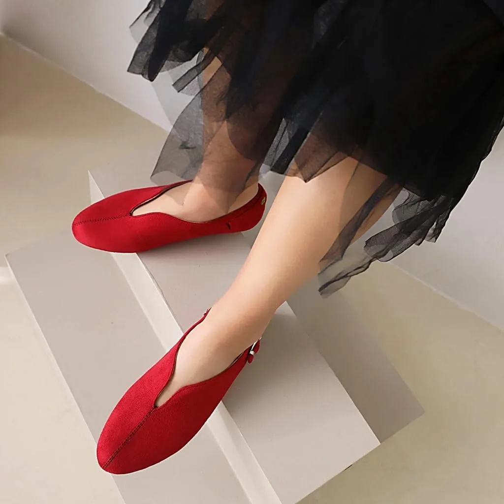 Women's Casual Slip On Loafers Flats Vintage Round Toe Comfort Vegan Suede Girls Dress Oxford Shoes