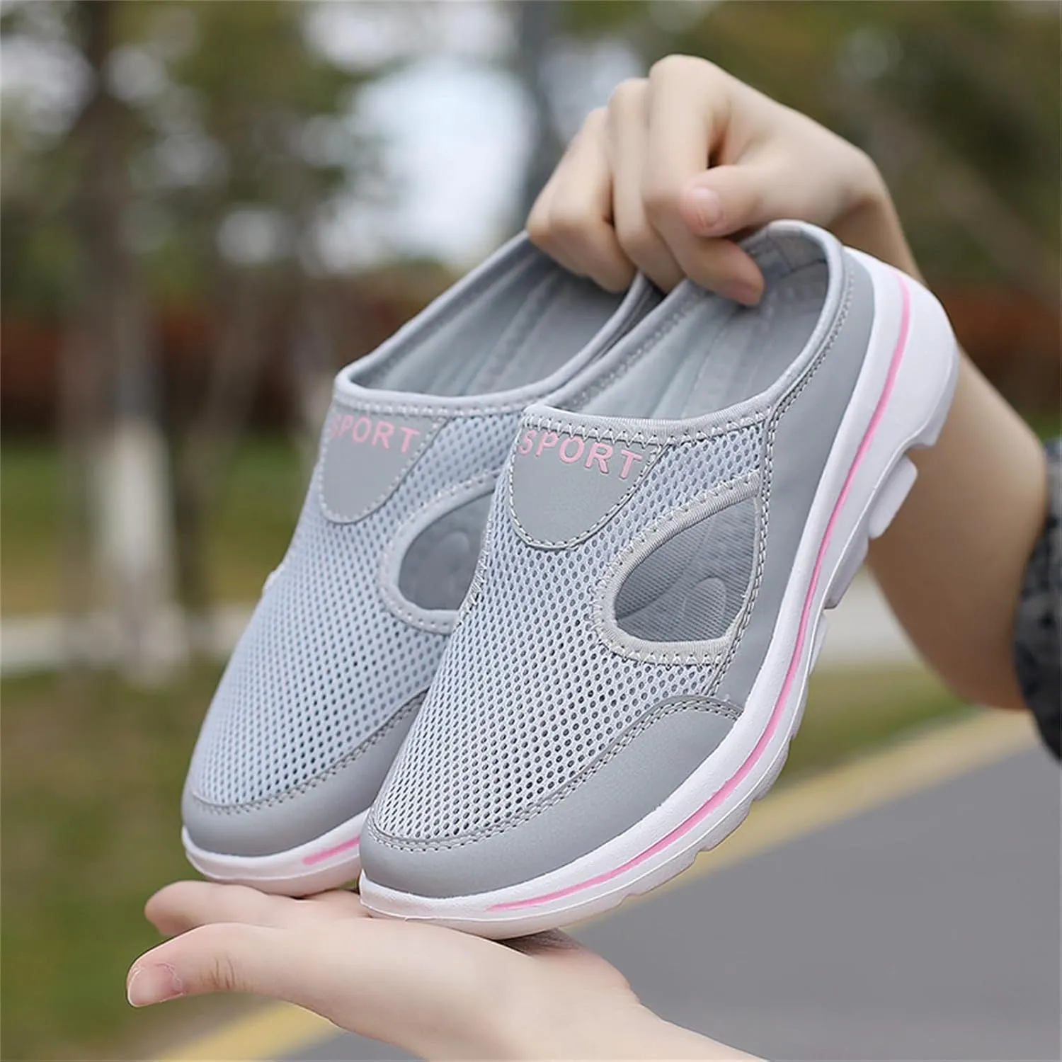 Womens Comfort Breathable Support Sandals Non Slip Orthopedic Sports Sandals Outdoor Casual Walking Slip Sneakers Mules Closed Toe Lightweight Open Back Breathable Slippers for Women Men