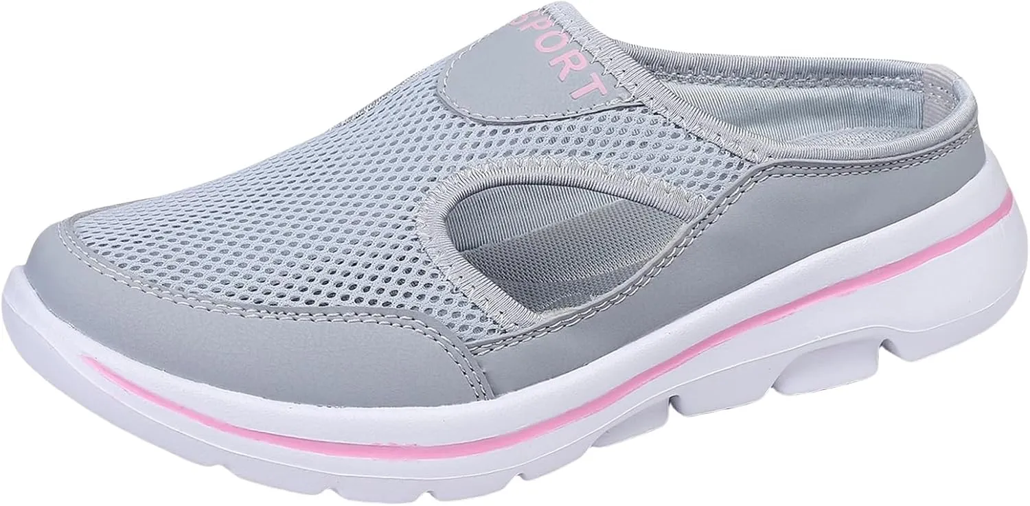 Womens Comfort Breathable Support Sandals Non Slip Orthopedic Sports Sandals Outdoor Casual Walking Slip Sneakers Mules Closed Toe Lightweight Open Back Breathable Slippers for Women Men