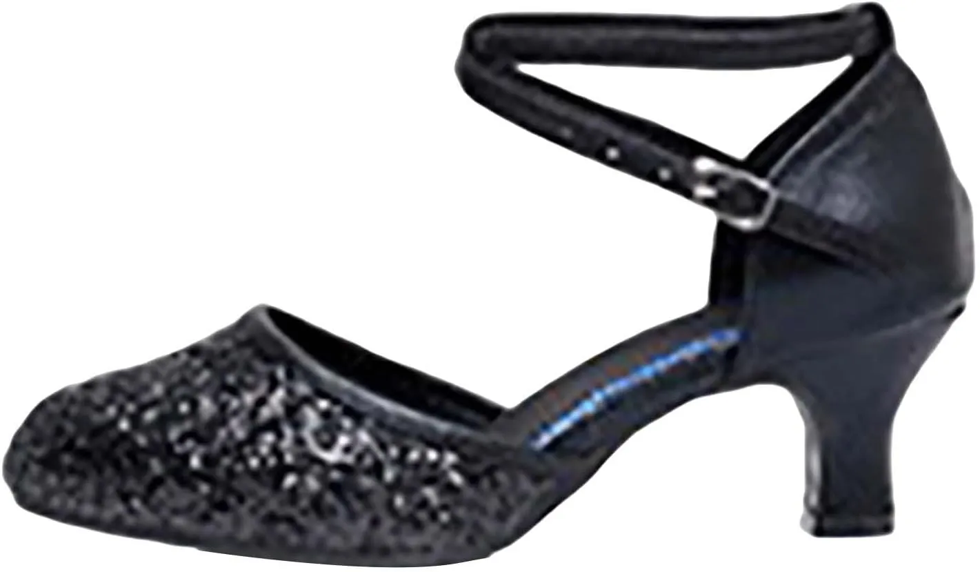 Womens Latin Dance Shoes Comfortable Closed Toe Ballroom Tango Performence Party Dancing Shoes High Heel Sandals