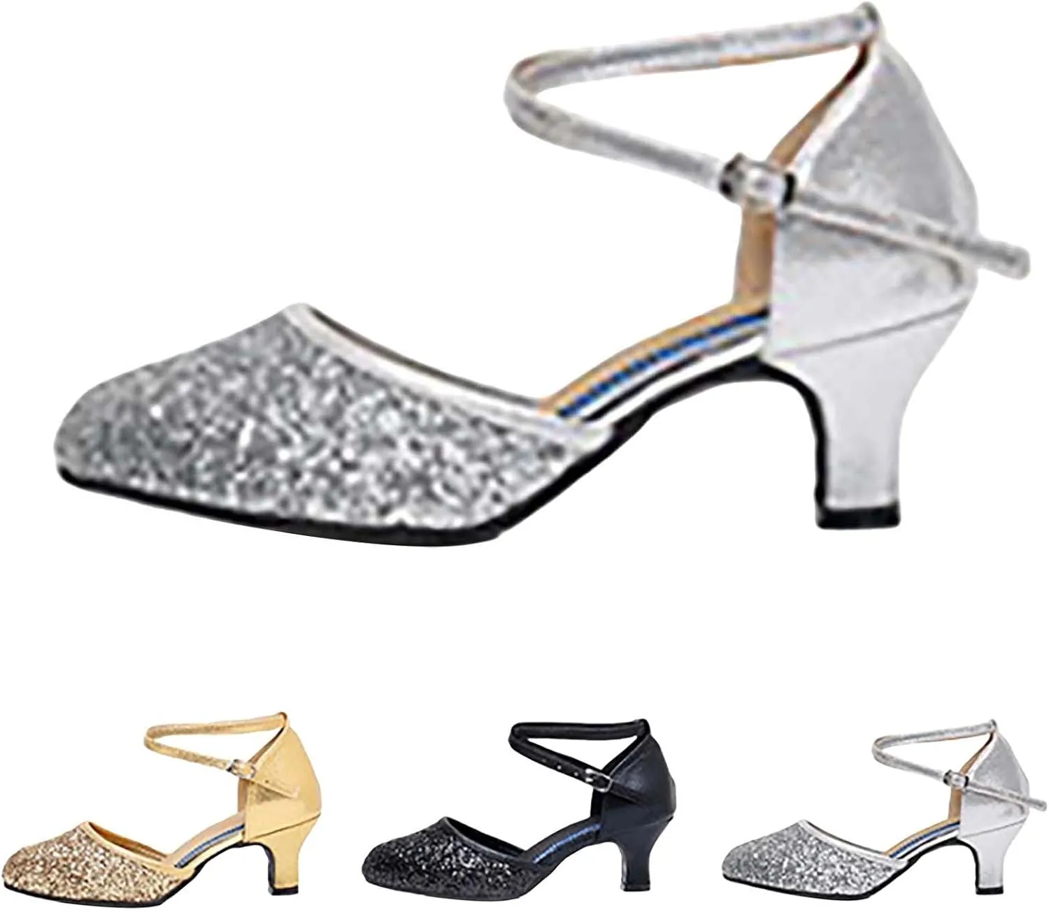 Womens Latin Dance Shoes Comfortable Closed Toe Ballroom Tango Performence Party Dancing Shoes High Heel Sandals