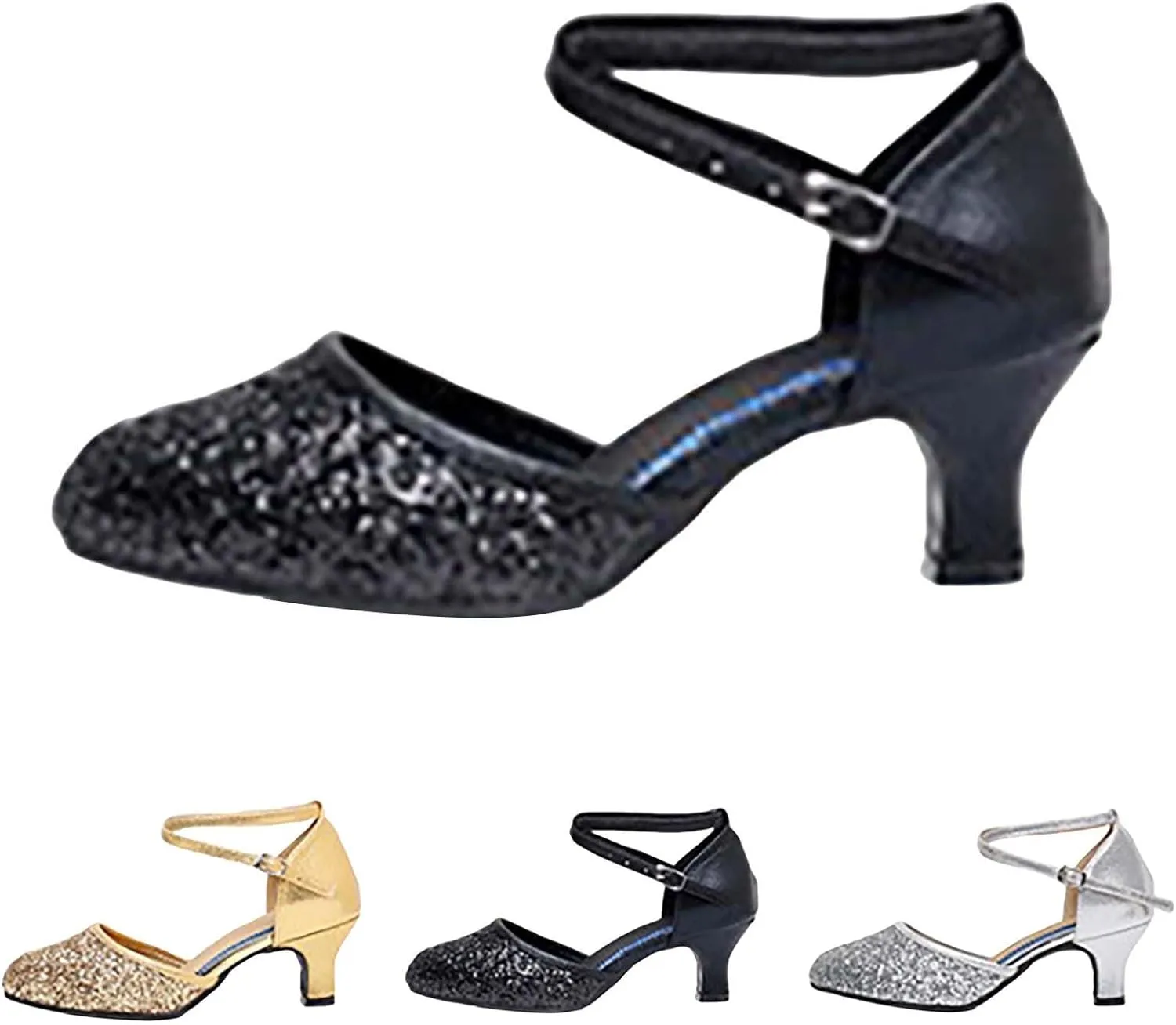 Womens Latin Dance Shoes Comfortable Closed Toe Ballroom Tango Performence Party Dancing Shoes High Heel Sandals