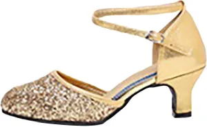 Womens Latin Dance Shoes Comfortable Closed Toe Ballroom Tango Performence Party Dancing Shoes High Heel Sandals