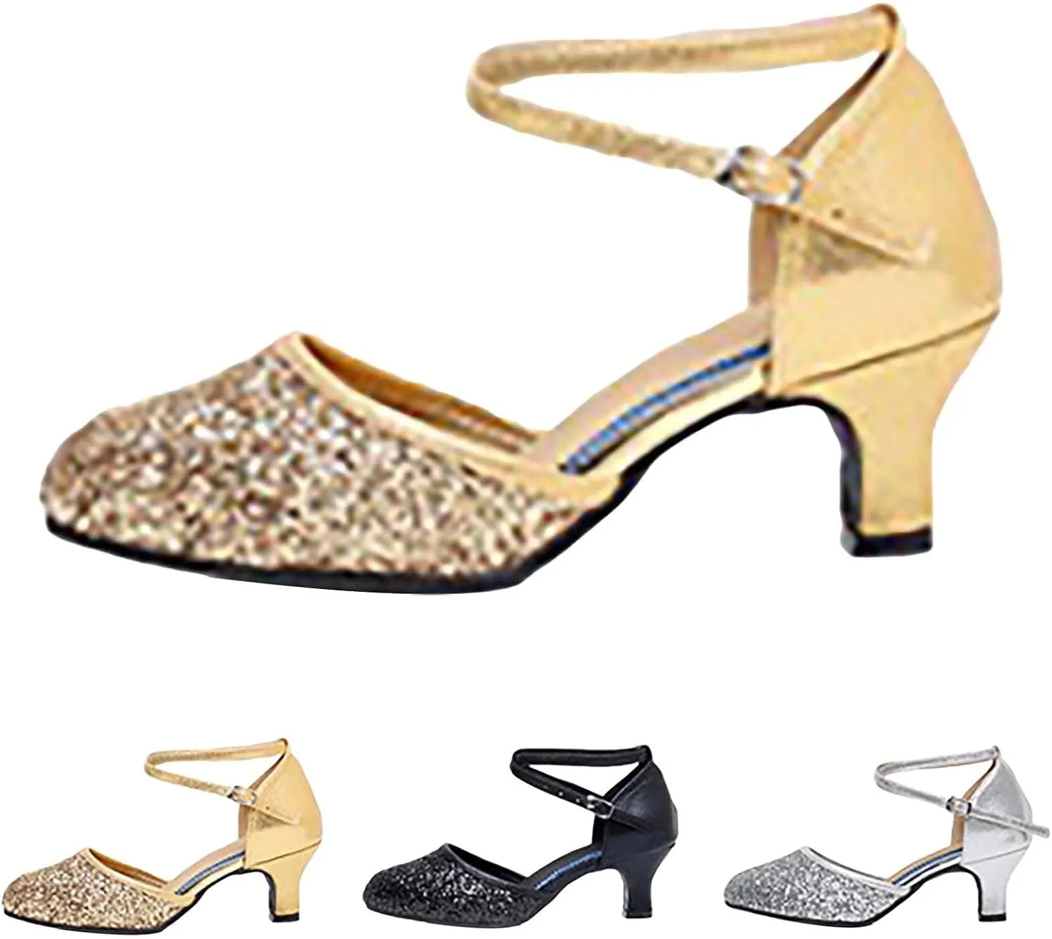 Womens Latin Dance Shoes Comfortable Closed Toe Ballroom Tango Performence Party Dancing Shoes High Heel Sandals