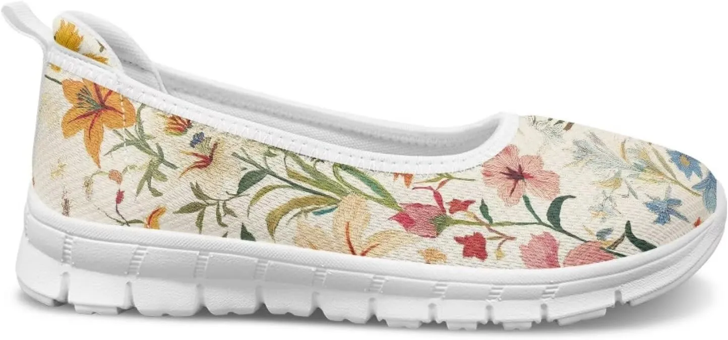 Womens Lightweight Slip On Walking Shoes Fashion Casual Loafers Comfortable Versatile Nursing Shoe for Workout Party Size 6-11 White Sole