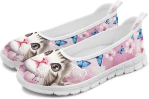 Womens Lightweight Slip On Walking Shoes Fashion Casual Loafers Comfortable Versatile Nursing Shoe for Workout Party Size 6-11 White Sole