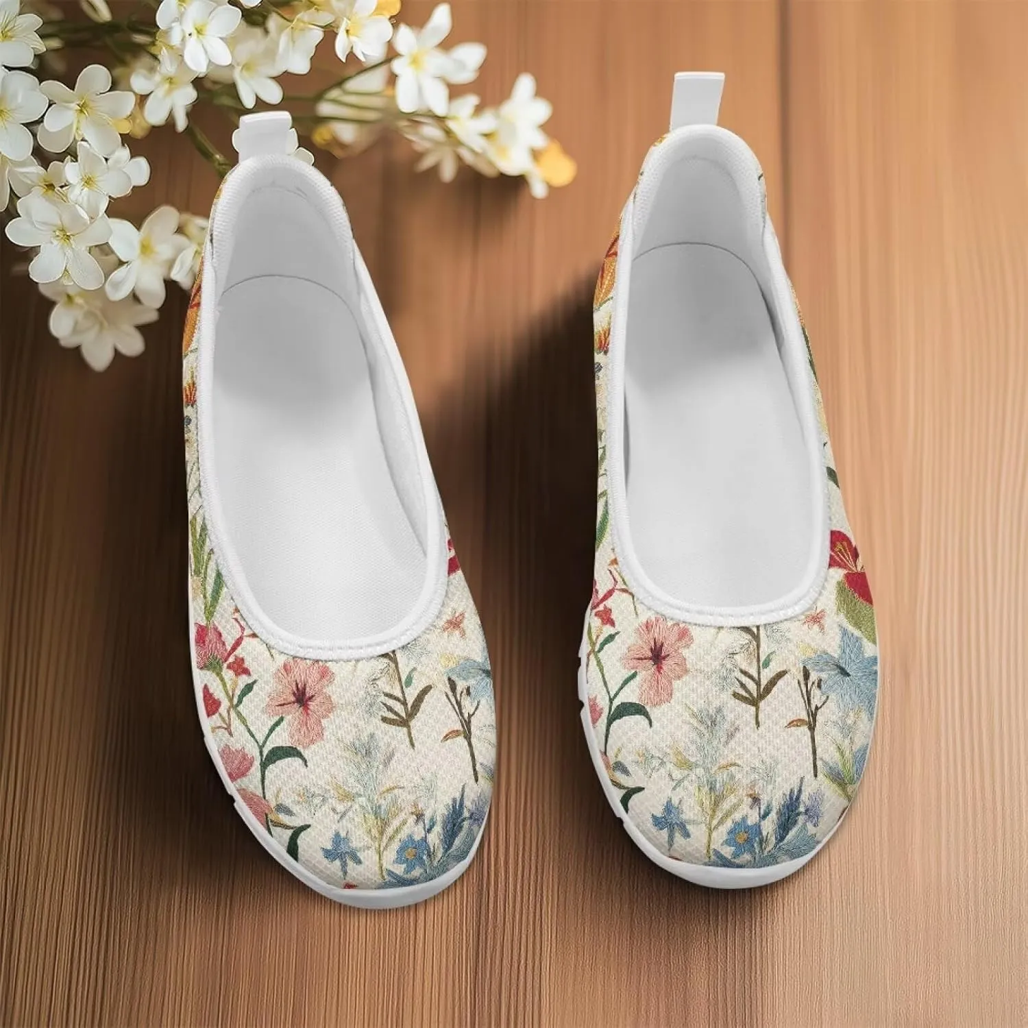 Womens Lightweight Slip On Walking Shoes Fashion Casual Loafers Comfortable Versatile Nursing Shoe for Workout Party Size 6-11 White Sole