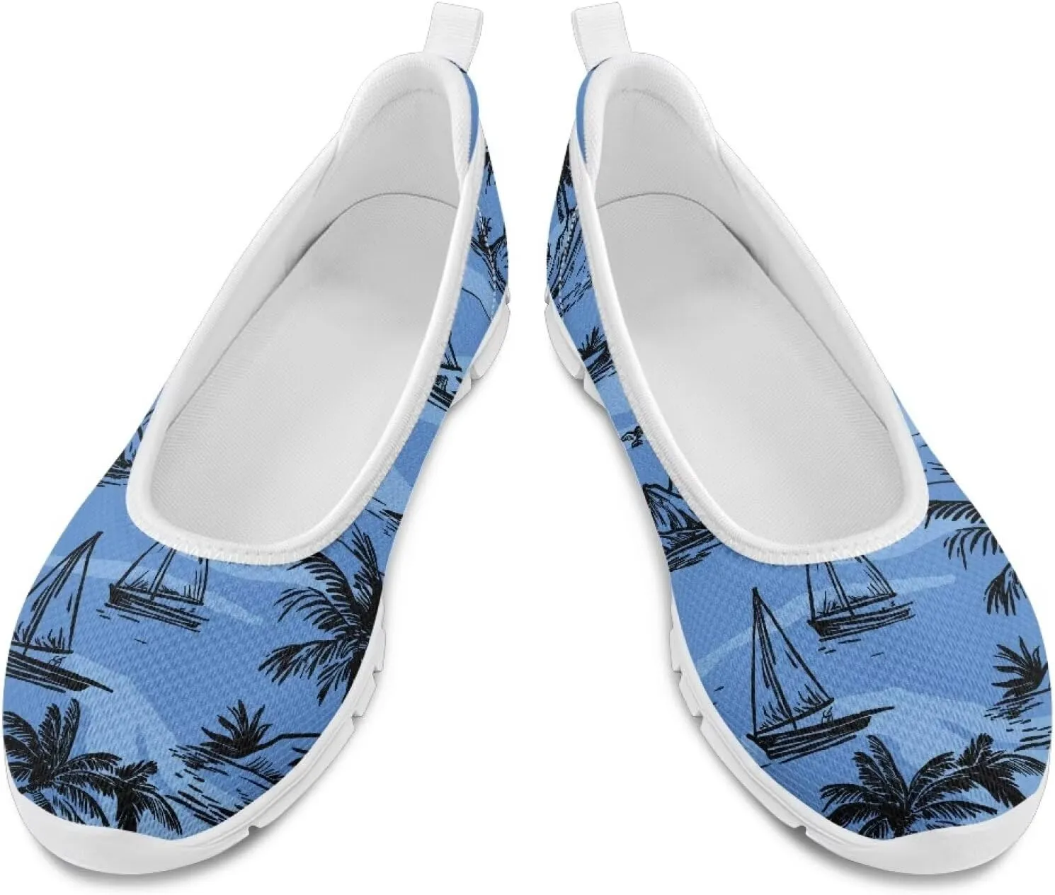 Womens Lightweight Slip On Walking Shoes Fashion Casual Loafers Comfortable Versatile Nursing Shoe for Workout Party Size 6-11 White Sole