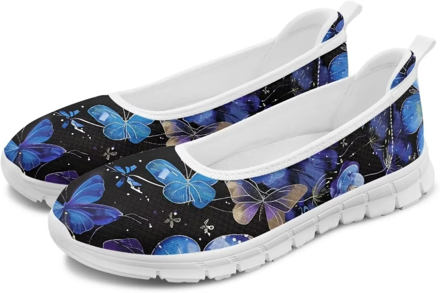 Womens Lightweight Slip On Walking Shoes Fashion Casual Loafers Comfortable Versatile Nursing Shoe for Workout Party Size 6-11 White Sole
