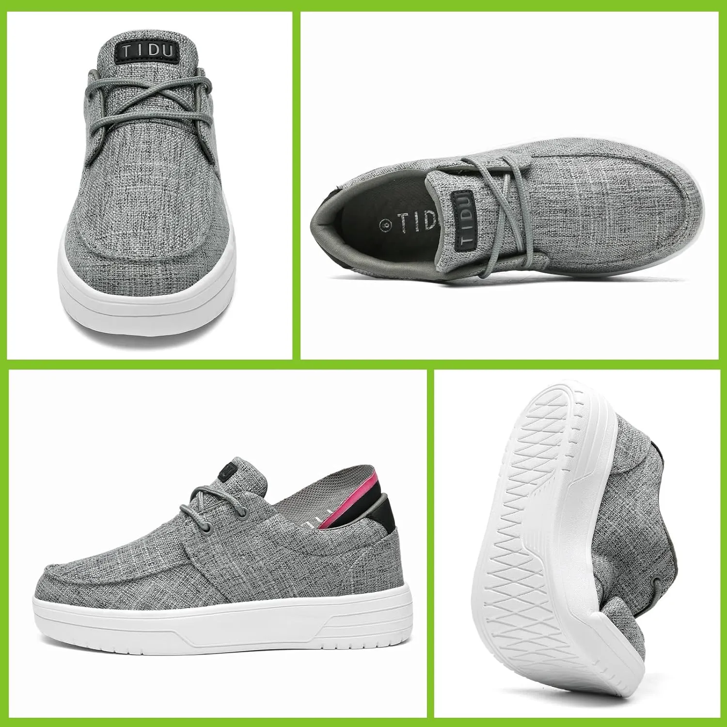 Women's Loafers Arch Support Boat Shoes Slip On Canvas Sneakers Comfortable Walking Flats with Orthotic Insoles for Foot Pain Relief