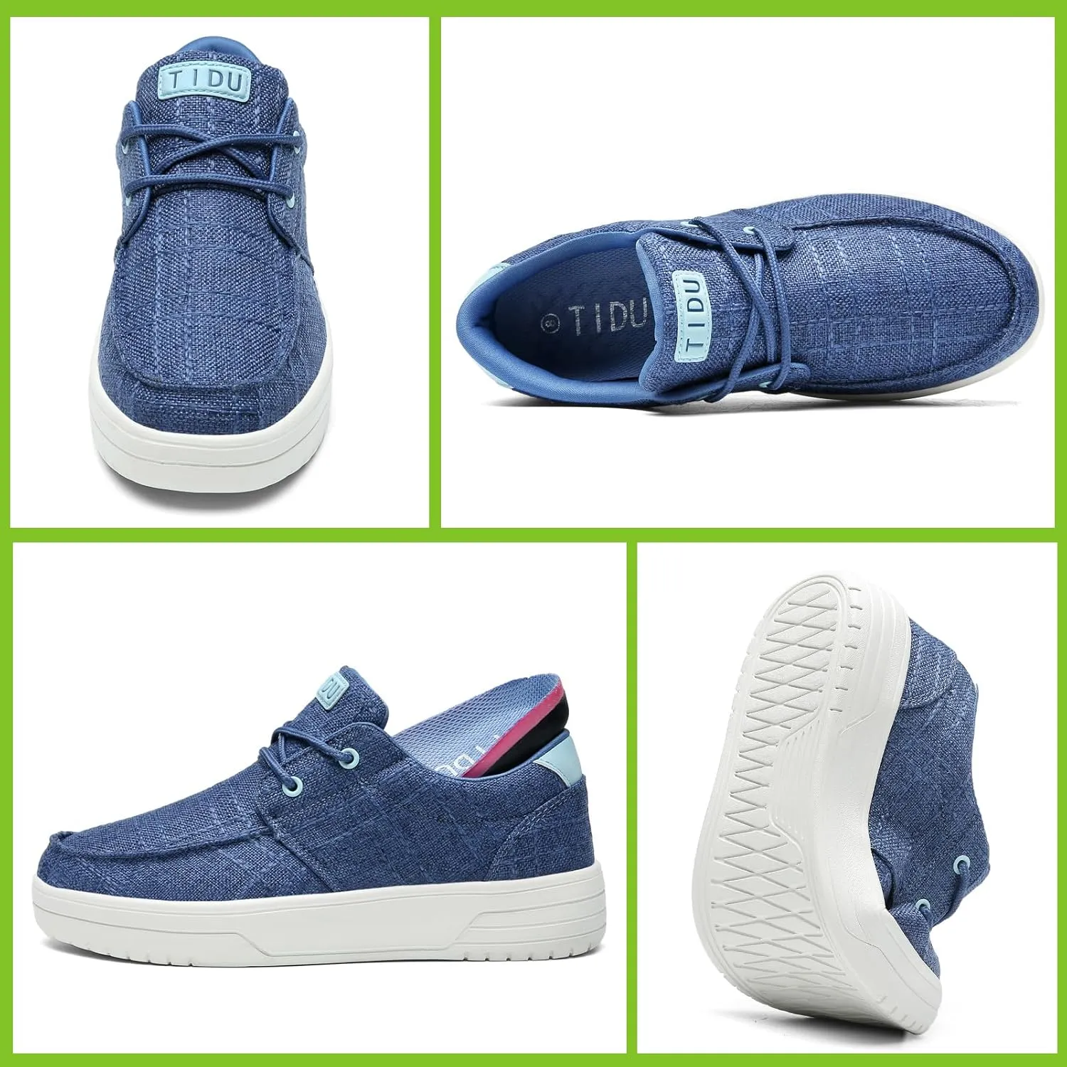 Women's Loafers Arch Support Boat Shoes Slip On Canvas Sneakers Comfortable Walking Flats with Orthotic Insoles for Foot Pain Relief