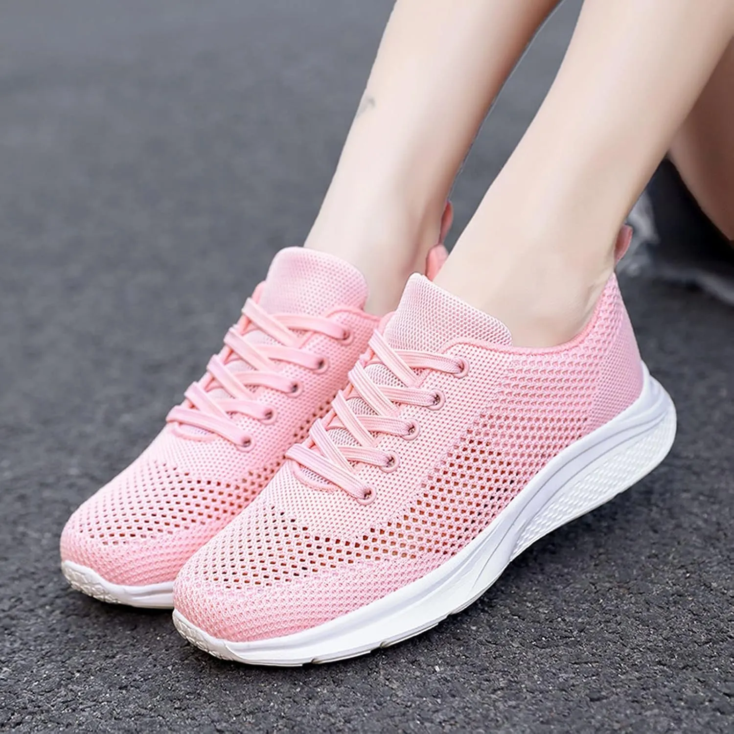 Womens Running Shoes Lightweight Breathable No Slip Mens Casual Shoes Mesh Breathable White Casual Shoes Fashion Sneakers Waterproof Tennis Shoe Cross Trainer Shoe