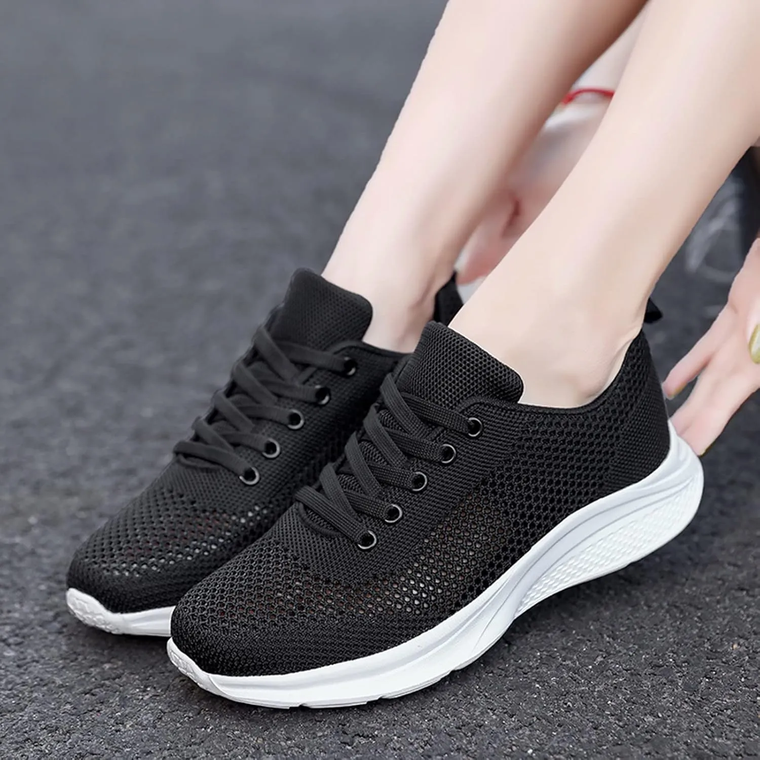 Womens Running Shoes Lightweight Breathable No Slip Mens Casual Shoes Mesh Breathable White Casual Shoes Fashion Sneakers Waterproof Tennis Shoe Cross Trainer Shoe