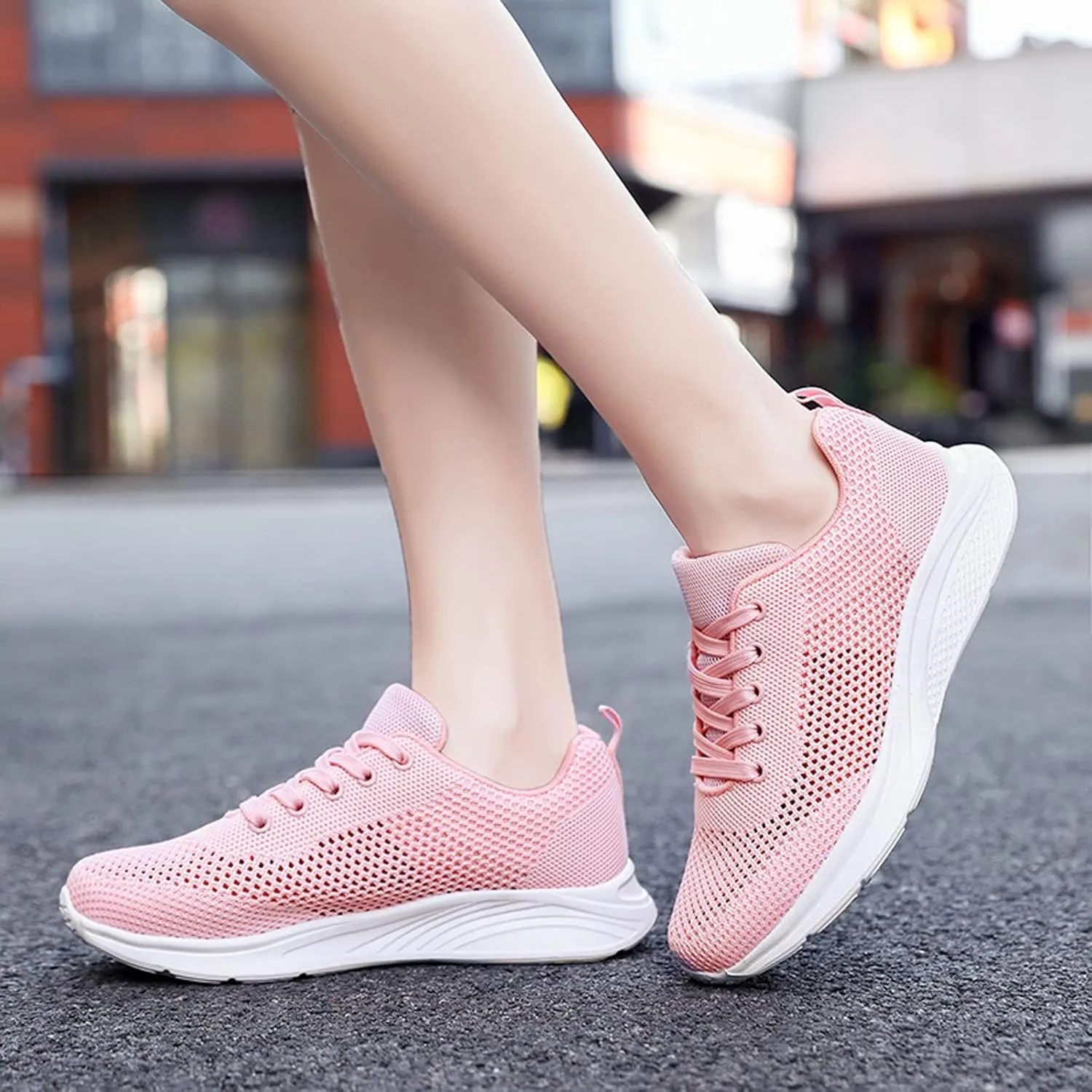 Womens Running Shoes Lightweight Breathable No Slip Mens Casual Shoes Mesh Breathable White Casual Shoes Fashion Sneakers Waterproof Tennis Shoe Cross Trainer Shoe