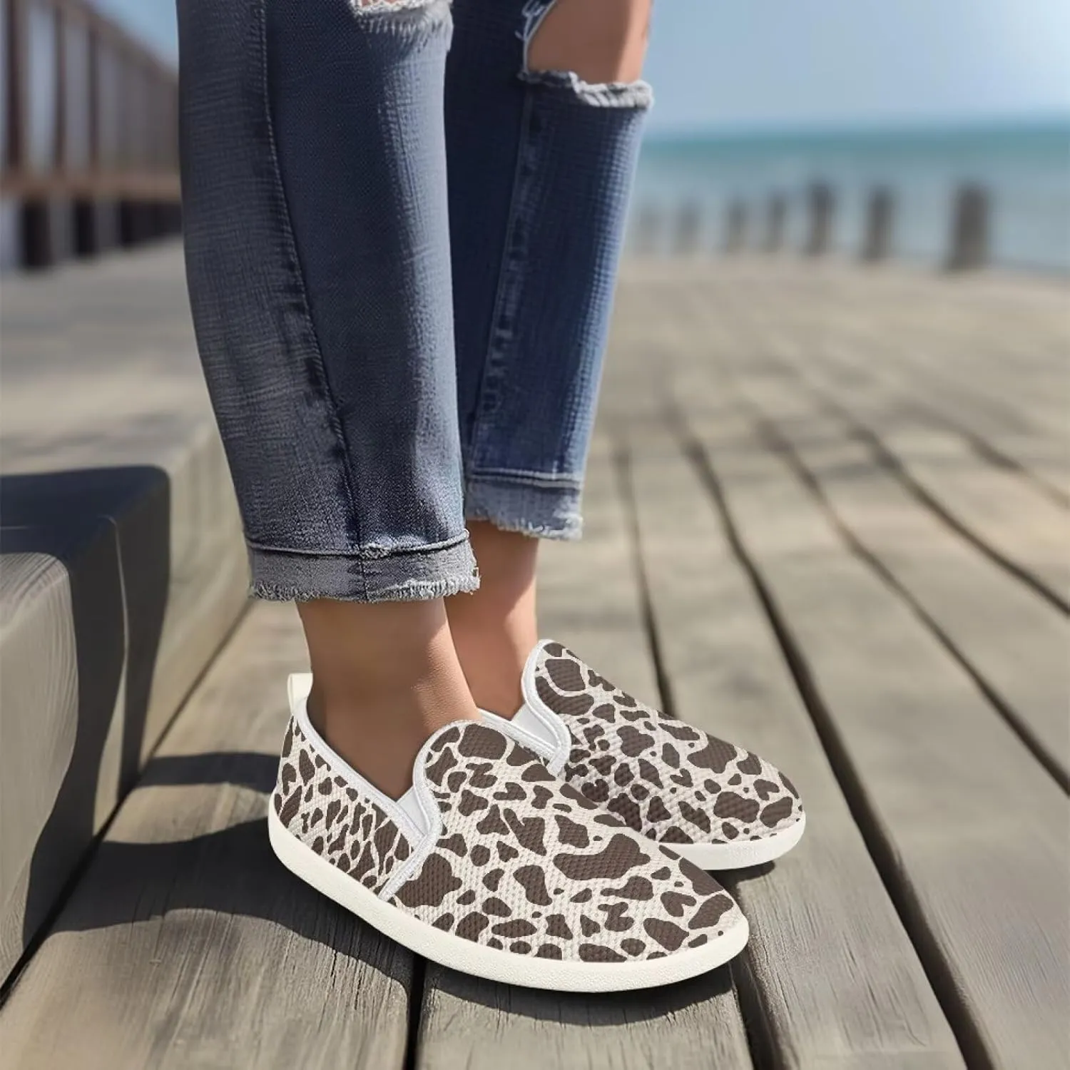 Women's Shoes Flats Casual Walking Shoes Women Slip On Sneakers Ladies Colorful Shoes