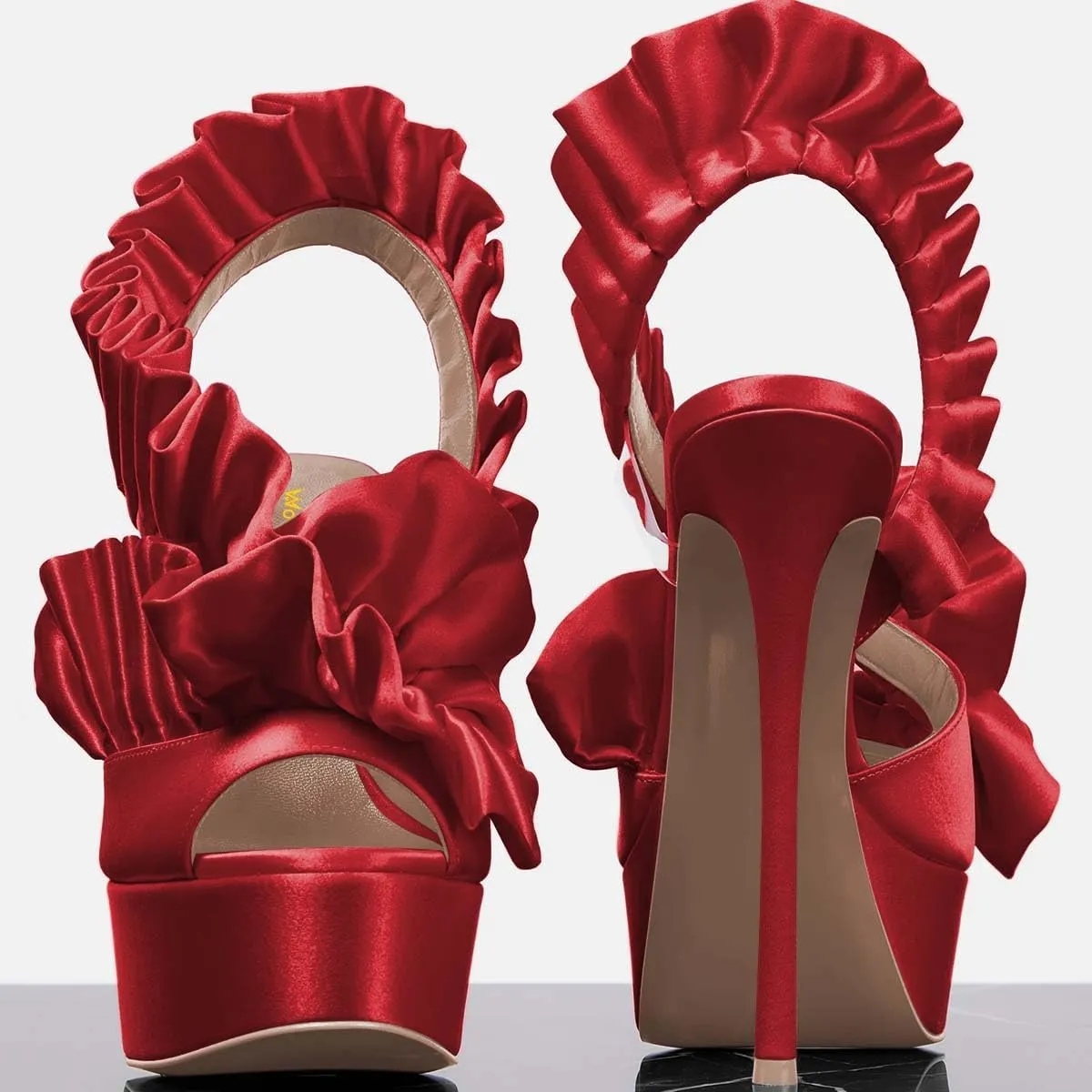 Womens Slingback Sandals Platform Stiletto High Heels Open Peep Toe Slip On Shoes Party Prom Size 4-16 US