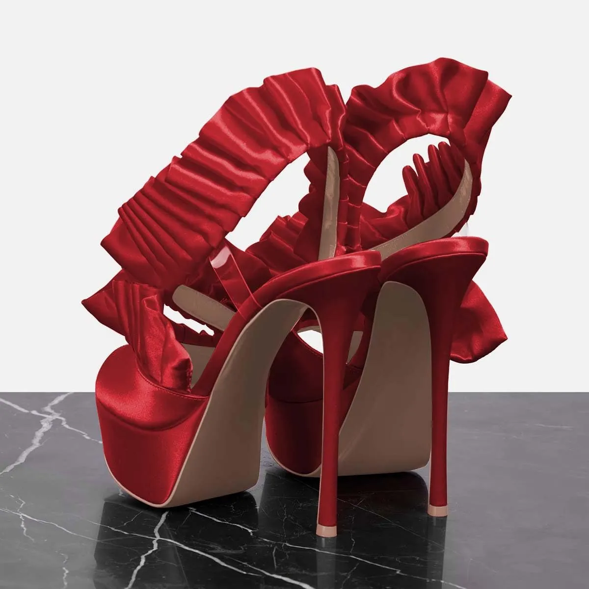 Womens Slingback Sandals Platform Stiletto High Heels Open Peep Toe Slip On Shoes Party Prom Size 4-16 US