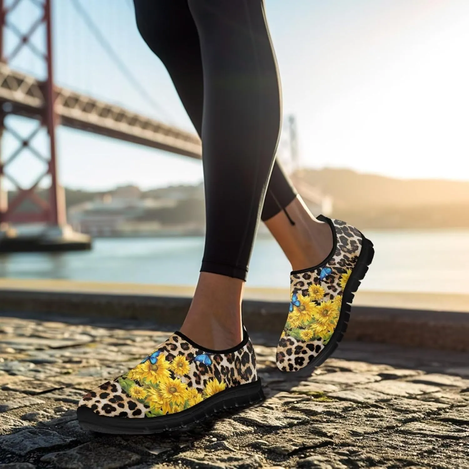 Women's Slip Ons Flat Lightweight Sneakers Walking Casual Loafers Comfortable Art Painted Travel Outdoor Shoes US Size 5.5-11.5