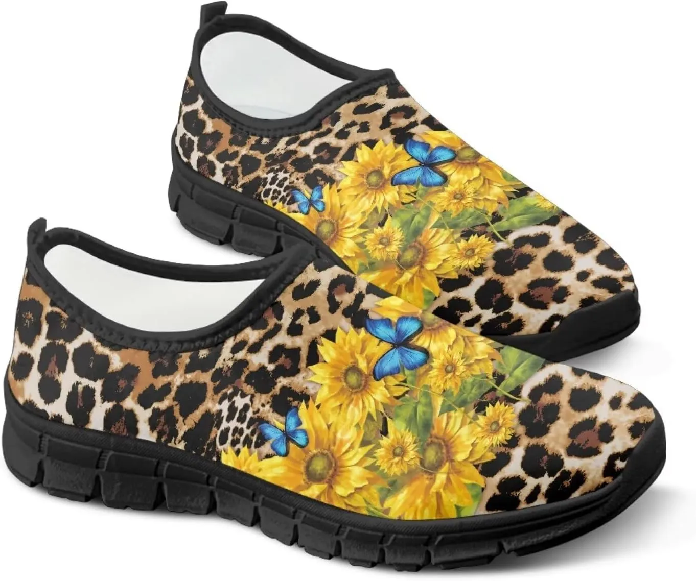 Women's Slip Ons Flat Lightweight Sneakers Walking Casual Loafers Comfortable Art Painted Travel Outdoor Shoes US Size 5.5-11.5