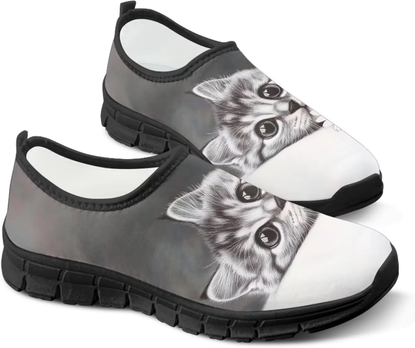 Women's Slip Ons Flat Lightweight Sneakers Walking Casual Loafers Comfortable Art Painted Travel Outdoor Shoes US Size 5.5-11.5