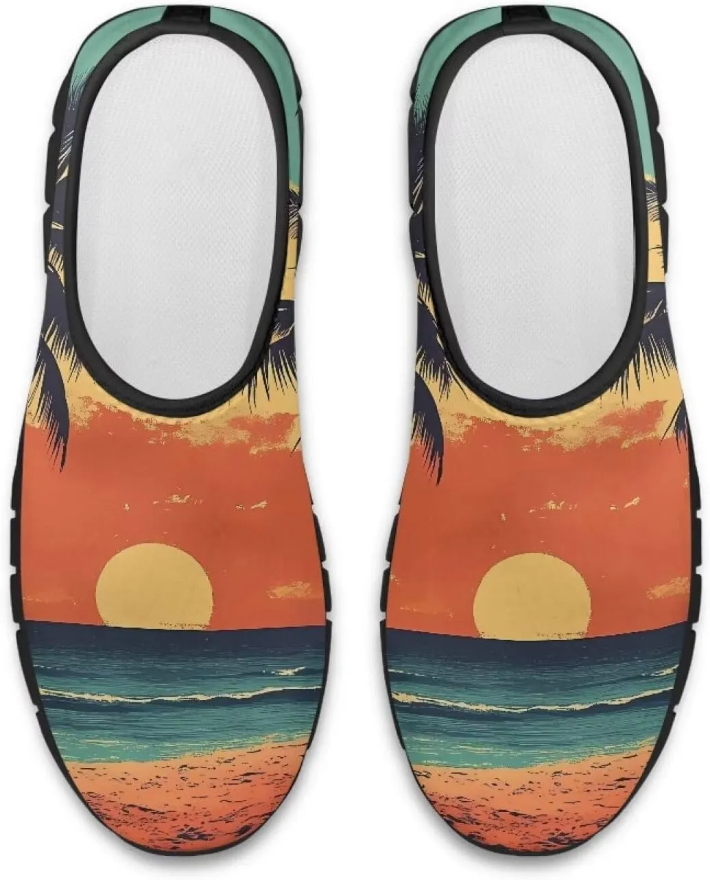 Women's Slip Ons Flat Lightweight Sneakers Walking Casual Loafers Comfortable Art Painted Travel Outdoor Shoes US Size 5.5-11.5