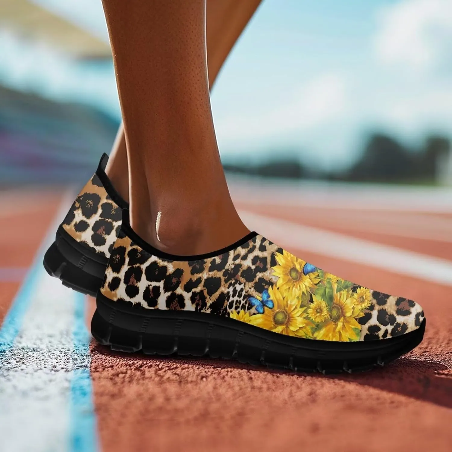 Women's Slip Ons Flat Lightweight Sneakers Walking Casual Loafers Comfortable Art Painted Travel Outdoor Shoes US Size 5.5-11.5