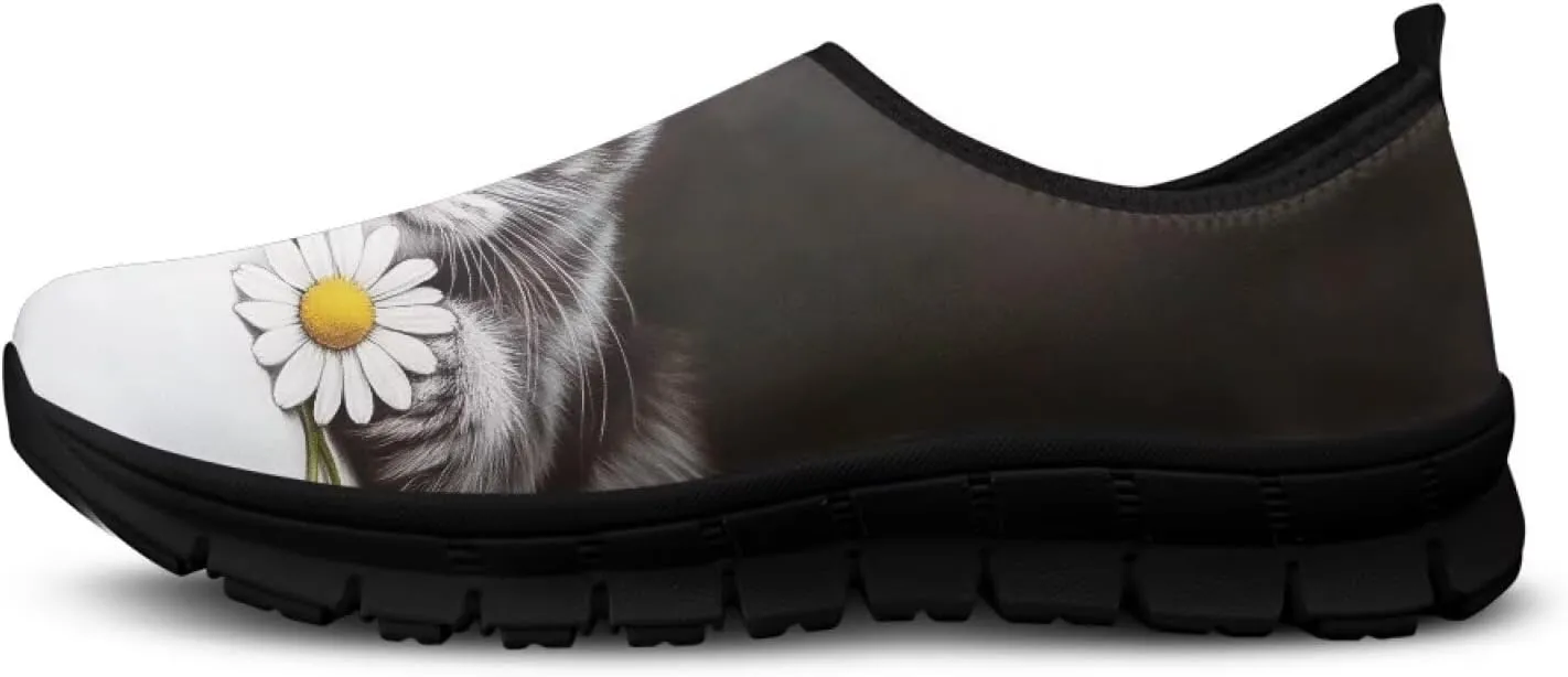 Women's Slip Ons Flat Lightweight Sneakers Walking Casual Loafers Comfortable Art Painted Travel Outdoor Shoes US Size 5.5-11.5