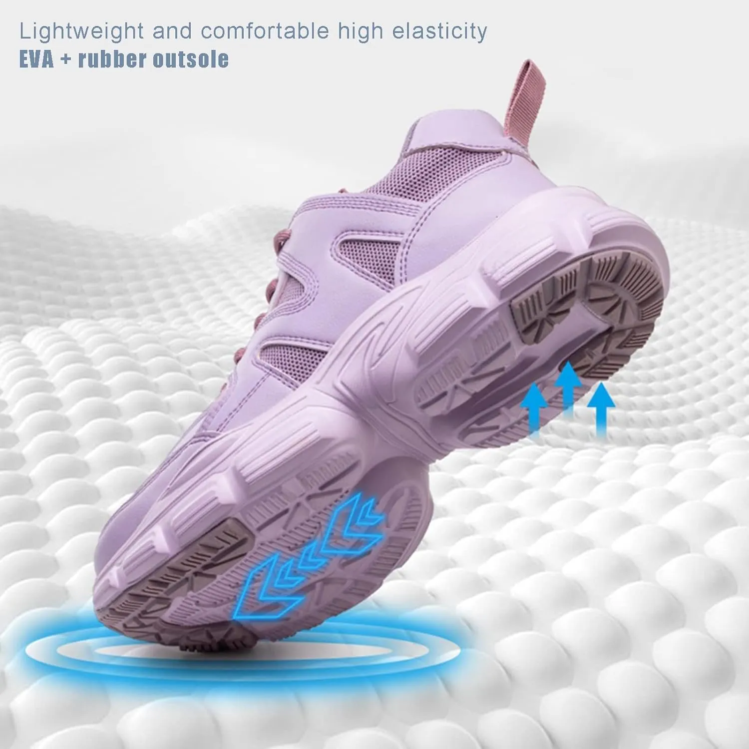Women's Steel Toe Safety Shoes Lightweight Breathable Casual Sneakers Smash and Puncture Resistant Work Shoes,Purple/Black (Color : Purple, Size : 5.5)