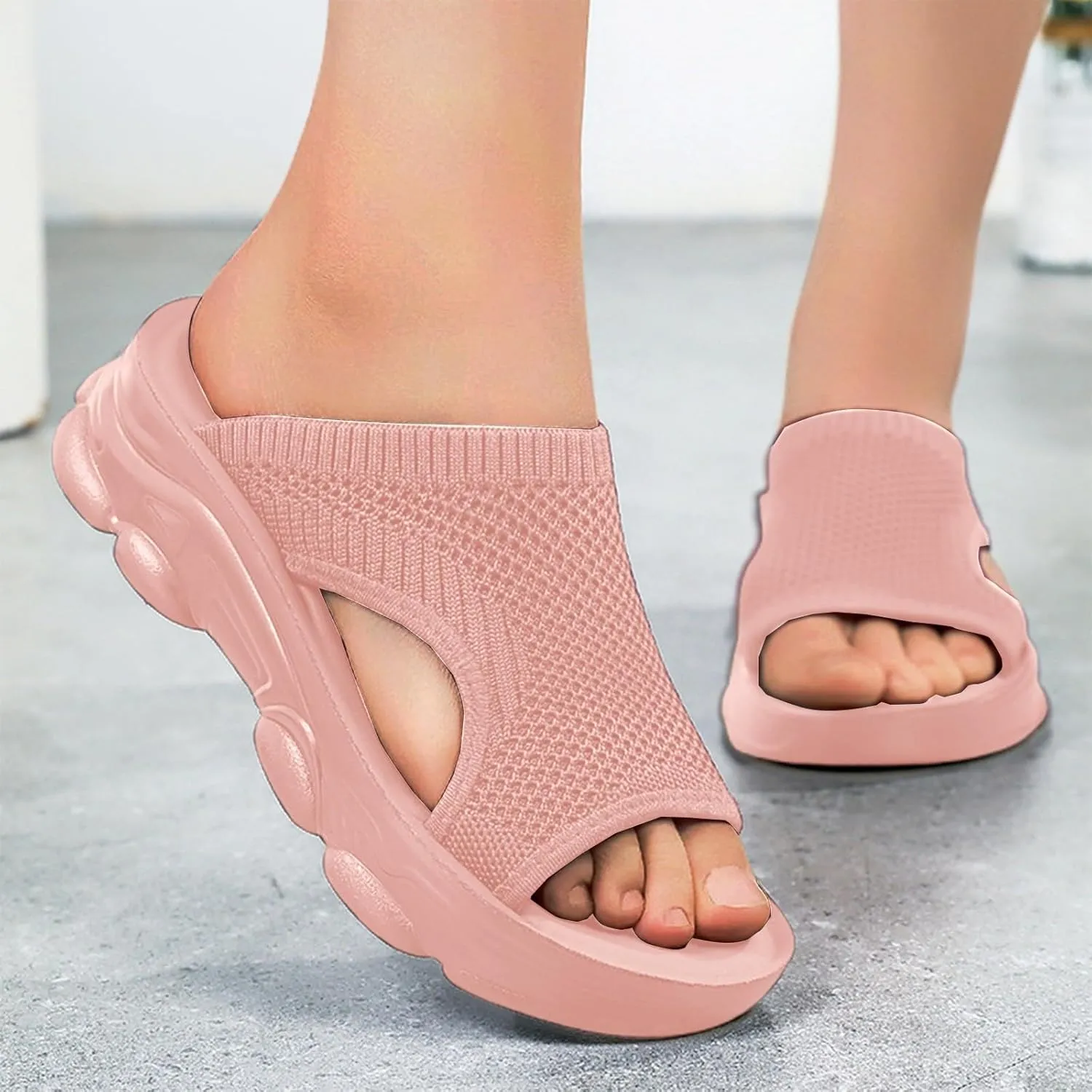 Women's Stylish Comfortable Slippers Perfect for Casual Outings and Relaxation with Breathable Design and Platform Wedge Heel