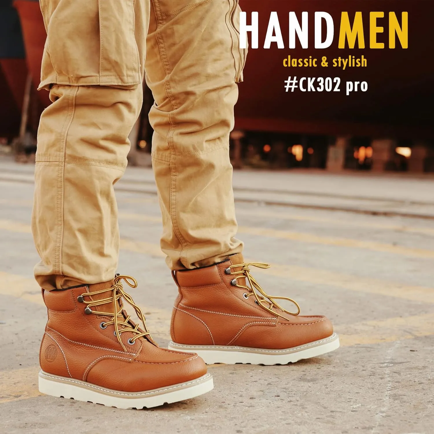 Work Boots for Men, 6" EH Lightweight Soft Toe Mens Work Boots, Non-Slip Anti-Fatigue Working Shoes with Durable Rubber EVA Outsole