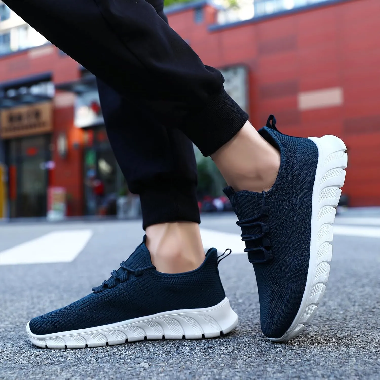 ZGPWZWL Running Shoes for Men Tennis Mens Sneakers Gym Athletic Comfortable Workout Breathable Walking Slip On Shoes for Men